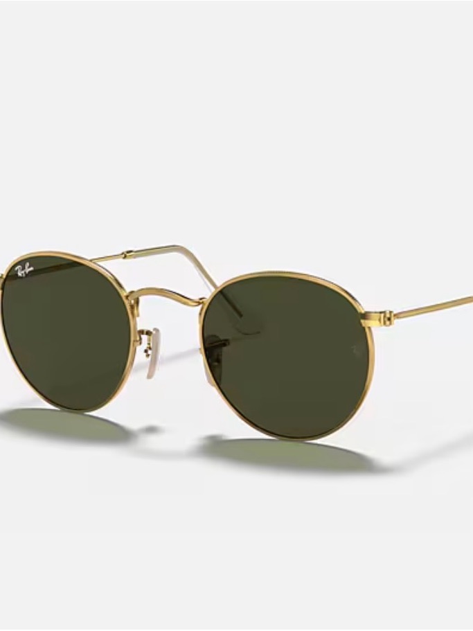 Ray-Ban Gold Frame Sunglasses With Dark Green Lenses
